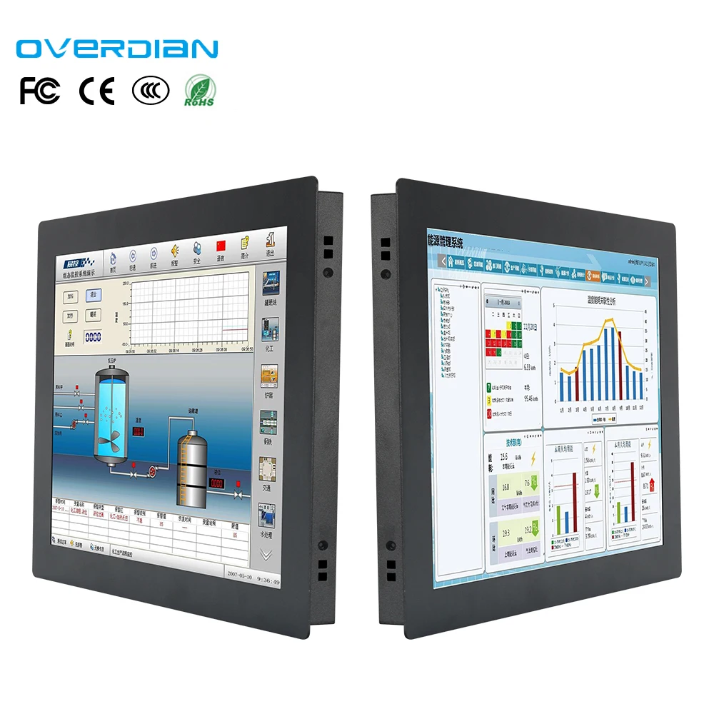 Top Grade 10.1 Inch Hd Vga Input Industrial Monitor 350 Cd/M2 High Brightness Embedded / Open Frame Touchscreen Monitor