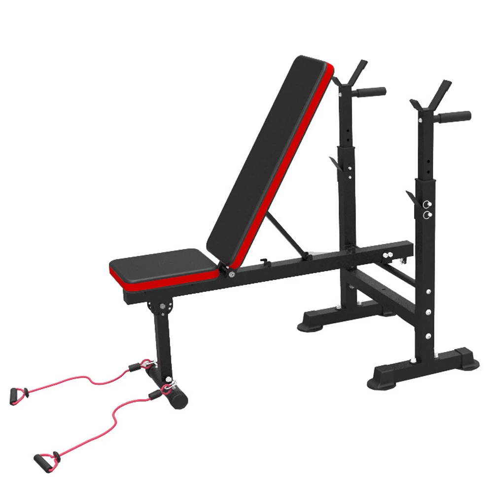 Multi Function Home Gym Equipment Adjustable Weightlifting Bench Press Exercise Weight Bench With Lat Pull Down Bar