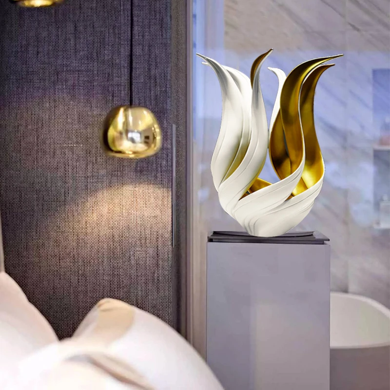 Custom Art Decoration Industrial 3d Printing Resin Large White Animal Figure Flower Sculpture Model