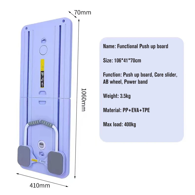 SuproLatest Design 8 in 1 Multifunctional Folding Training Push Board for Core Strength Abdominal Exercise Roller Push Up Board
