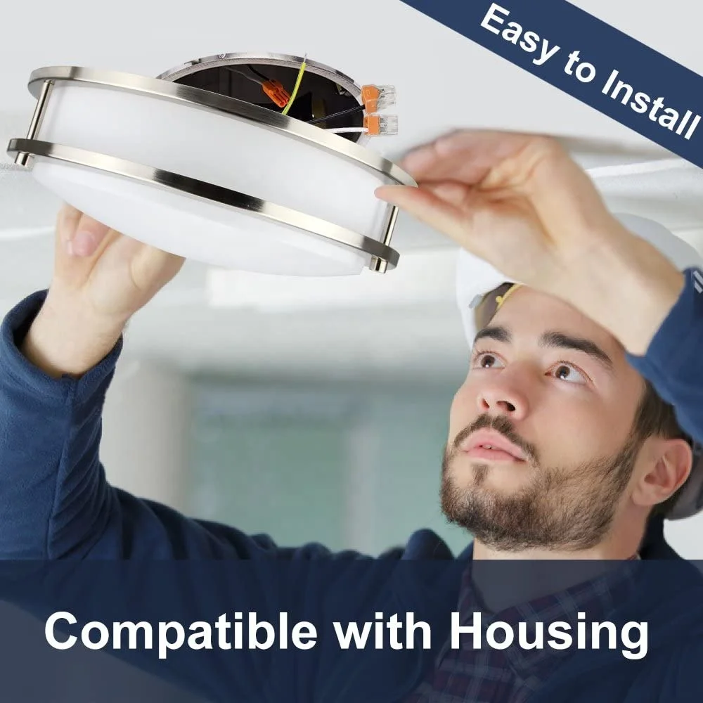 Motion Sensor Flush Mount Light Ceiling Energy Saving Indoor Lamp 10inch 12inch 120v Double Ring Motion Sensor Ceiling Lights