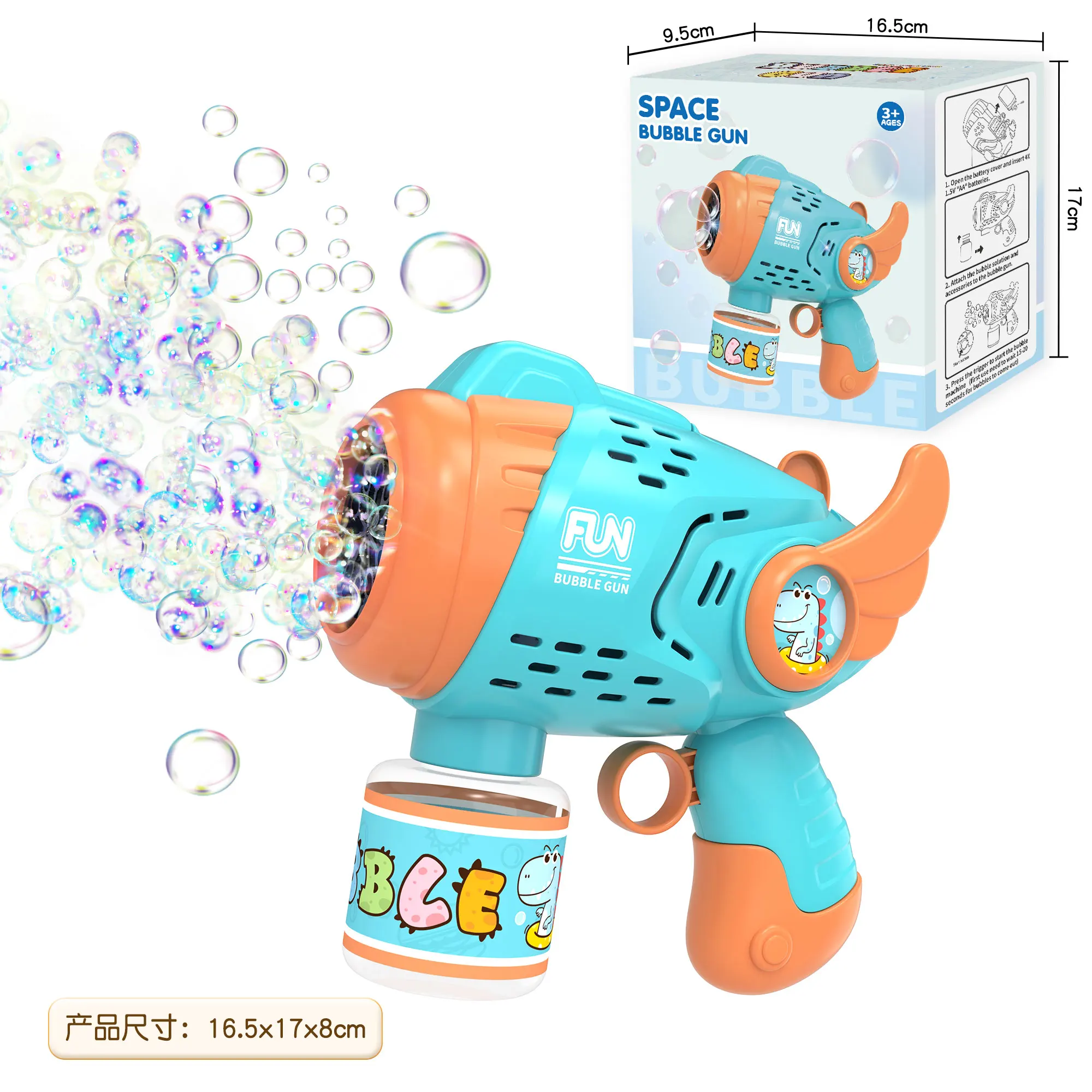 10 Holes Bubble Machine with Rich Bubbles Gifts for Ages 3+ Kids Outdoor Automatic Bubble Gun Toy