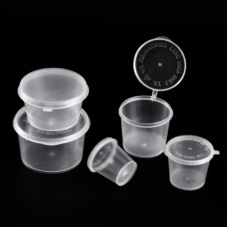 Yuehongkai 4oz Clear Disposable Plastic Sauce / Food Cup / Bowl / Container With Lids Manufacturer / Wholesaler / Supplier