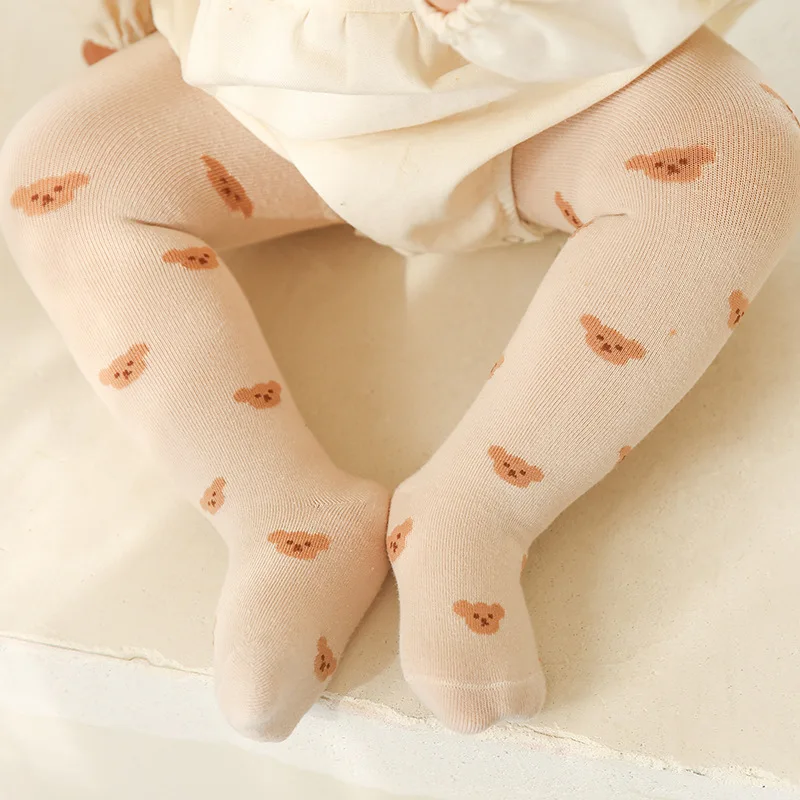 Cute Infant Baby Girl Boy Leggings Kids Cartoon Knit Tights Pantyhose