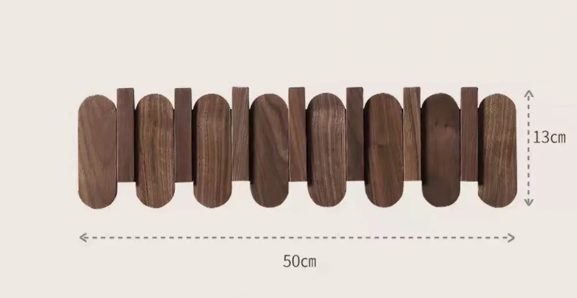 Hot Flip down wall rack  wooden natural walnut wall entryway organization wall mounted hook stainless folding clothes racks