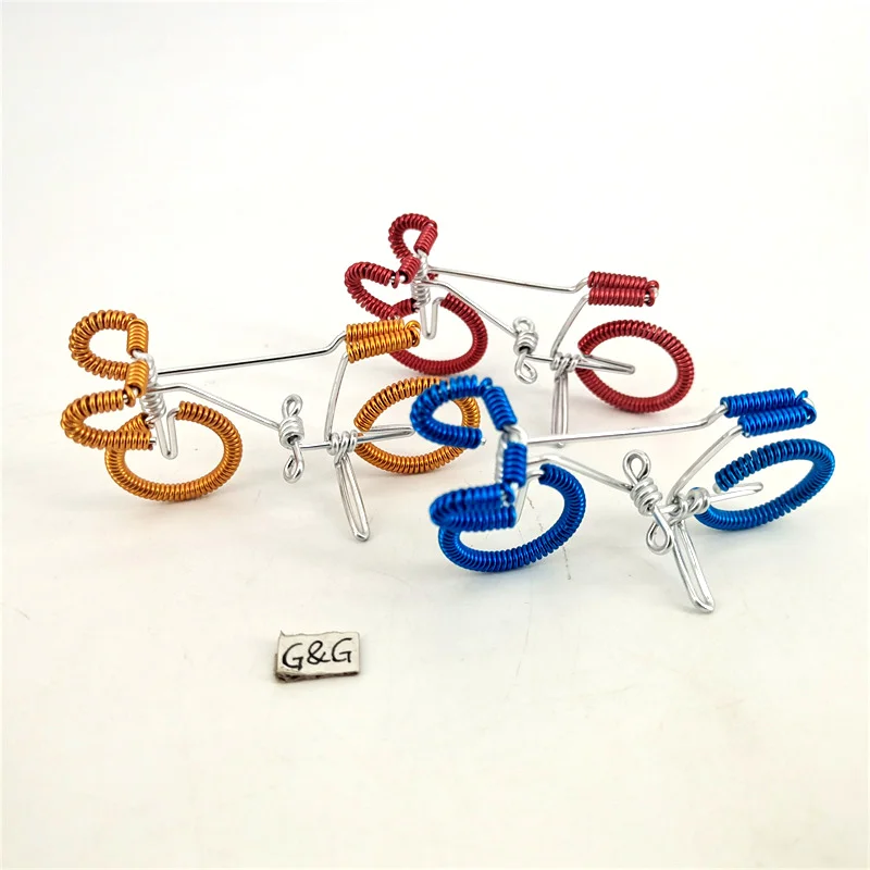 Factory Wholesale Aluminium Wire Handwork Mini Bike Ornaments Model New Model Bicycle Decoration