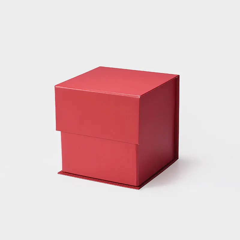 2pcs MOQ custom luxury red magnetic cube gift boxes for retail products packaging