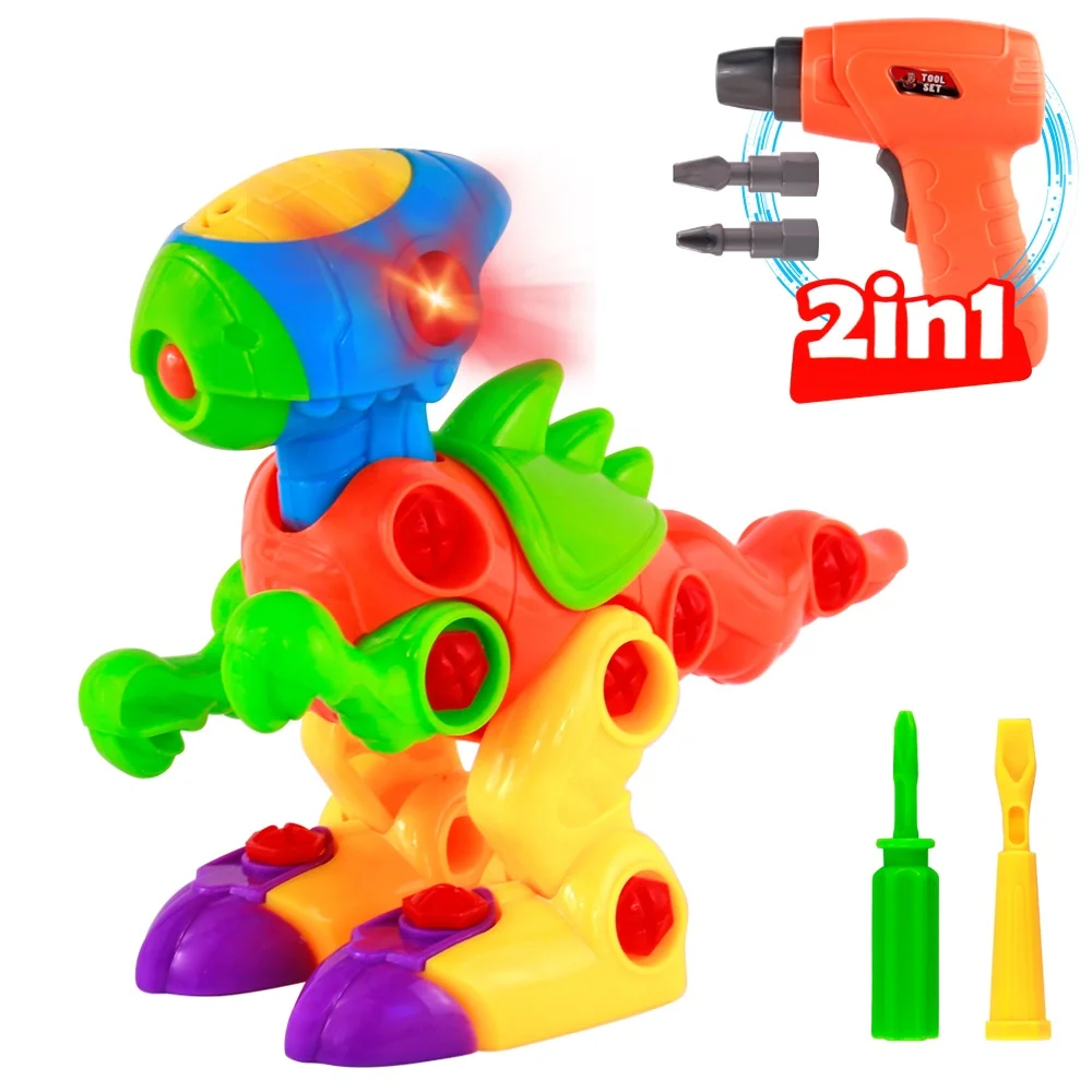 DIY динозавр разбирать игрушки с дрелью в сборе, набор игрушек для строительства, Обучающий набор для строительства, подарок для детей