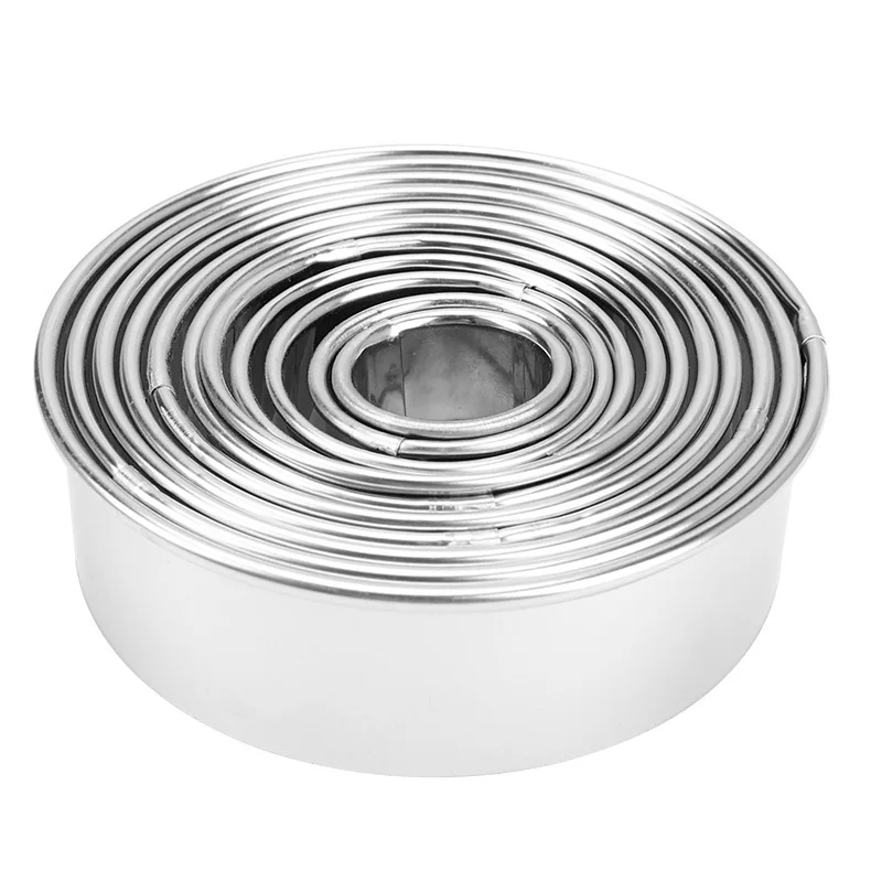 12 Pieces Round Cookie Biscuit Cutter Set,Graduated Circle for Pastry,Stainless Steel Donut Cutter Ring Molds