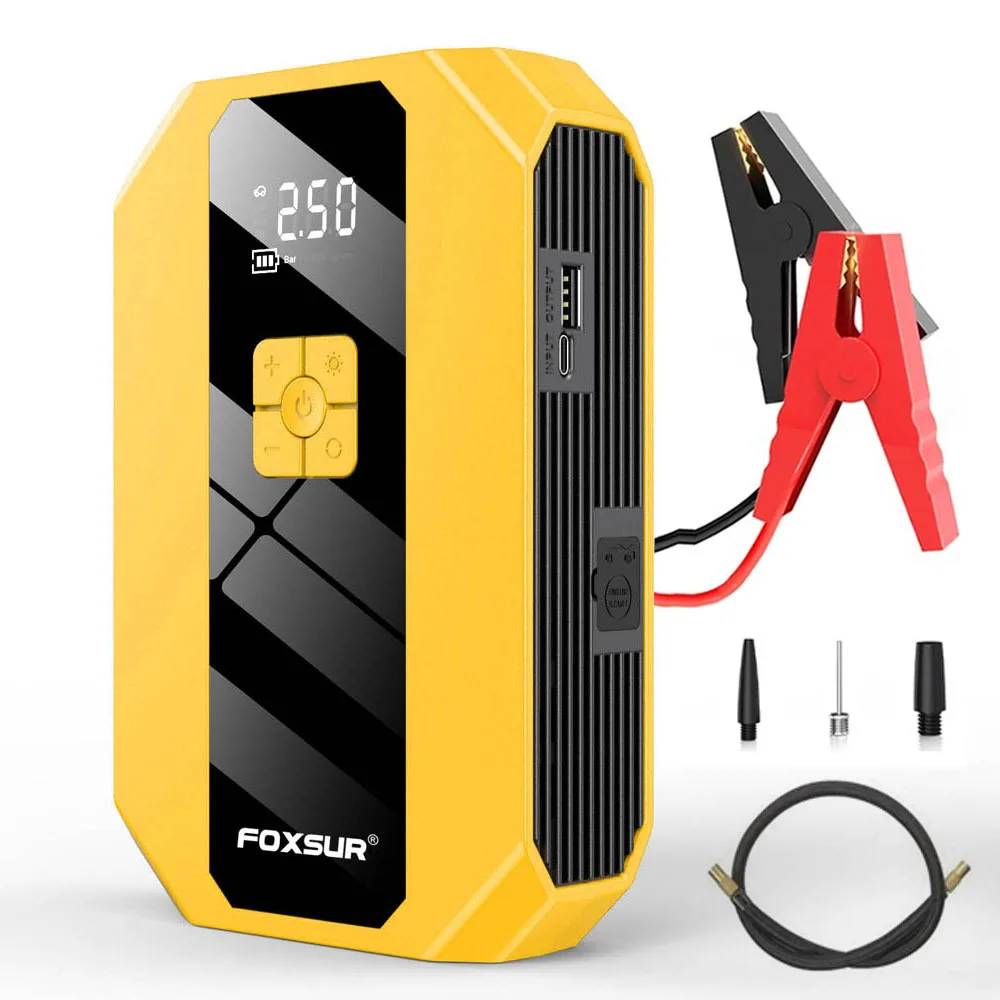 Multifunction best heavy duty external charger car jack battery jump starter to pump up tire and jumpstart car