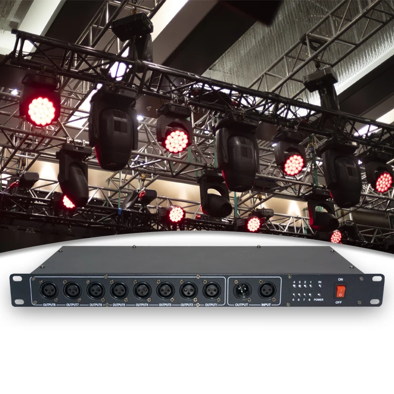 Kinusdjs сценическое оборудование 8Way DMX 512 усилитель сигнала для