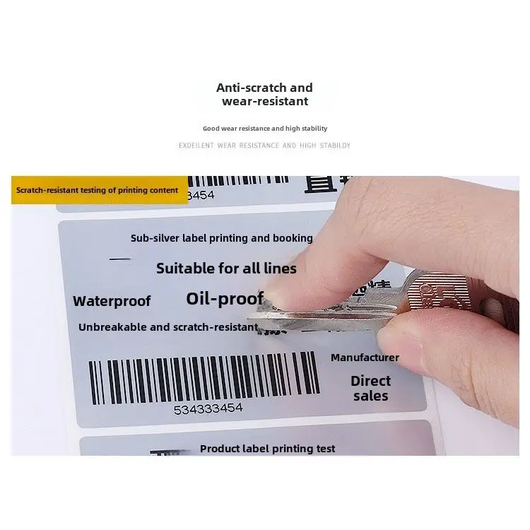 Label stickers Best Selling Adhesive Sticker Paper Custom silver Direct Adhesive Sticker Labels Roll With factory Outlet