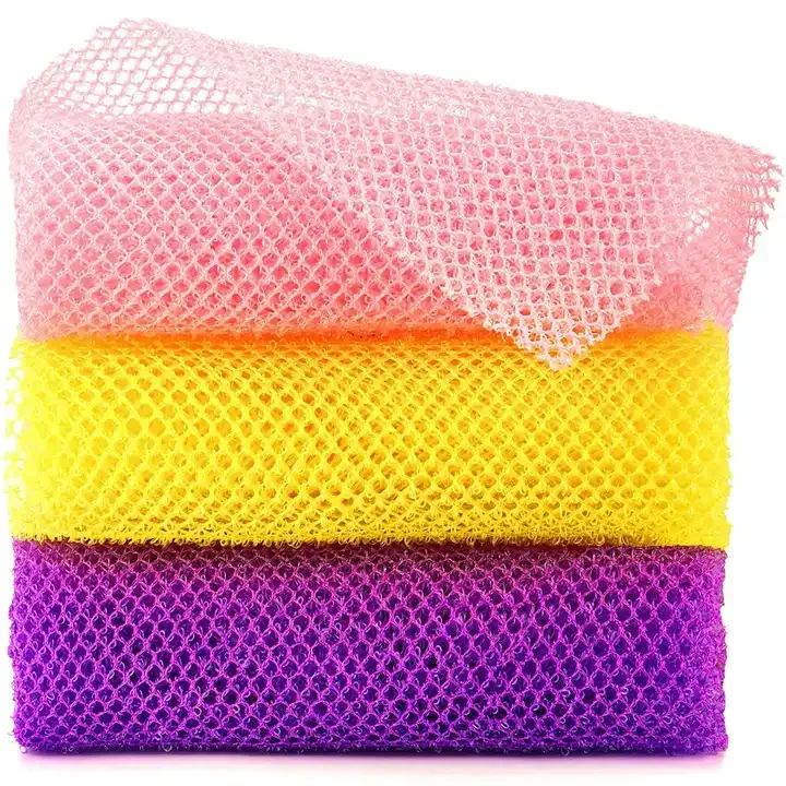 High Quality Skin Exfoliating Back Long Sponge Nylon Mesh African Body Net Scrubbing Bath Sponge African Shower Sponge