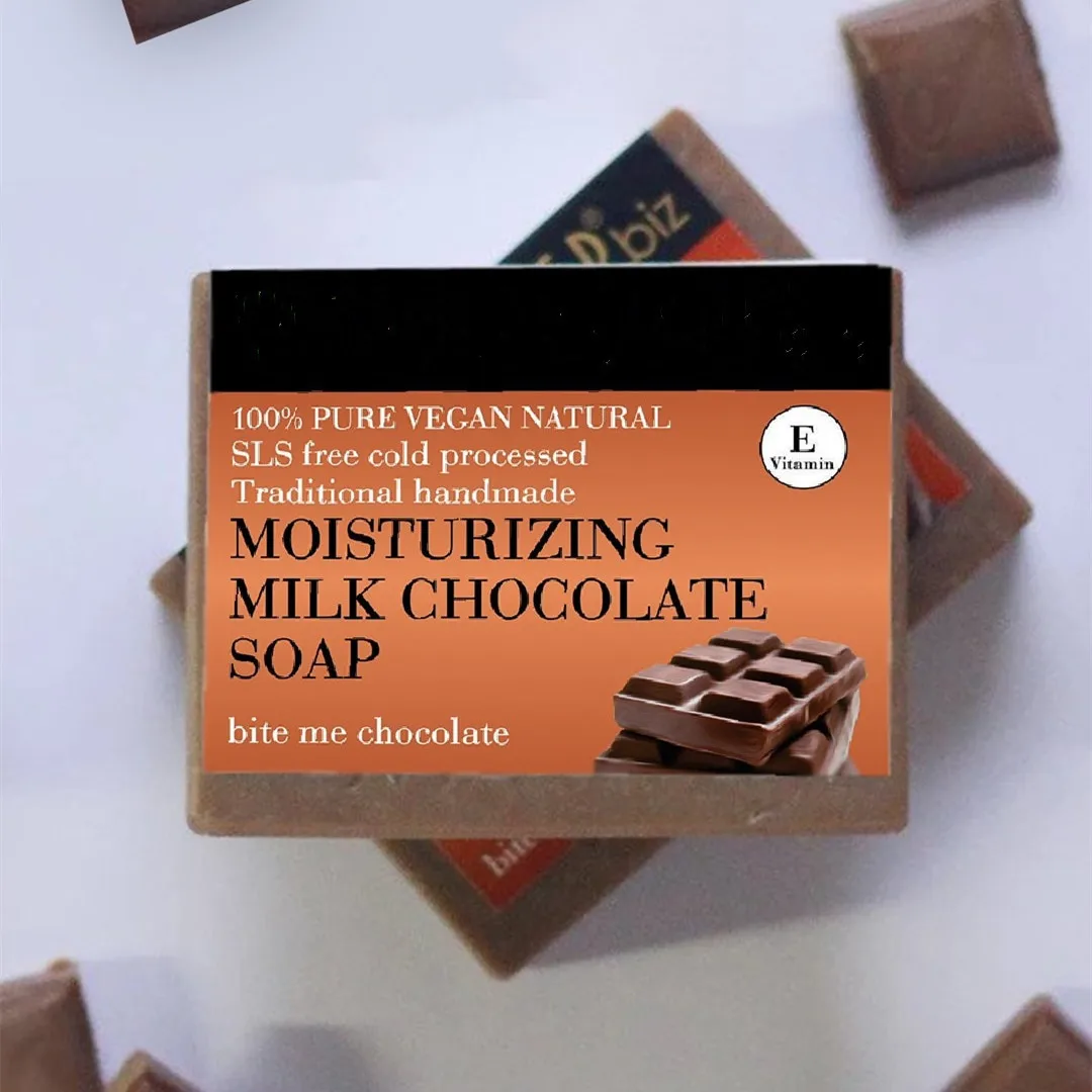 Chocolate Soap Bar with Natural Ingredients Deep Cleanse for Face Body Hands Cocoa Mint Soap