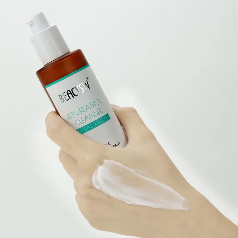 Resveratrol Glycolic Acid Face Wash, Exfoliating Facial Cleanser and Scrub