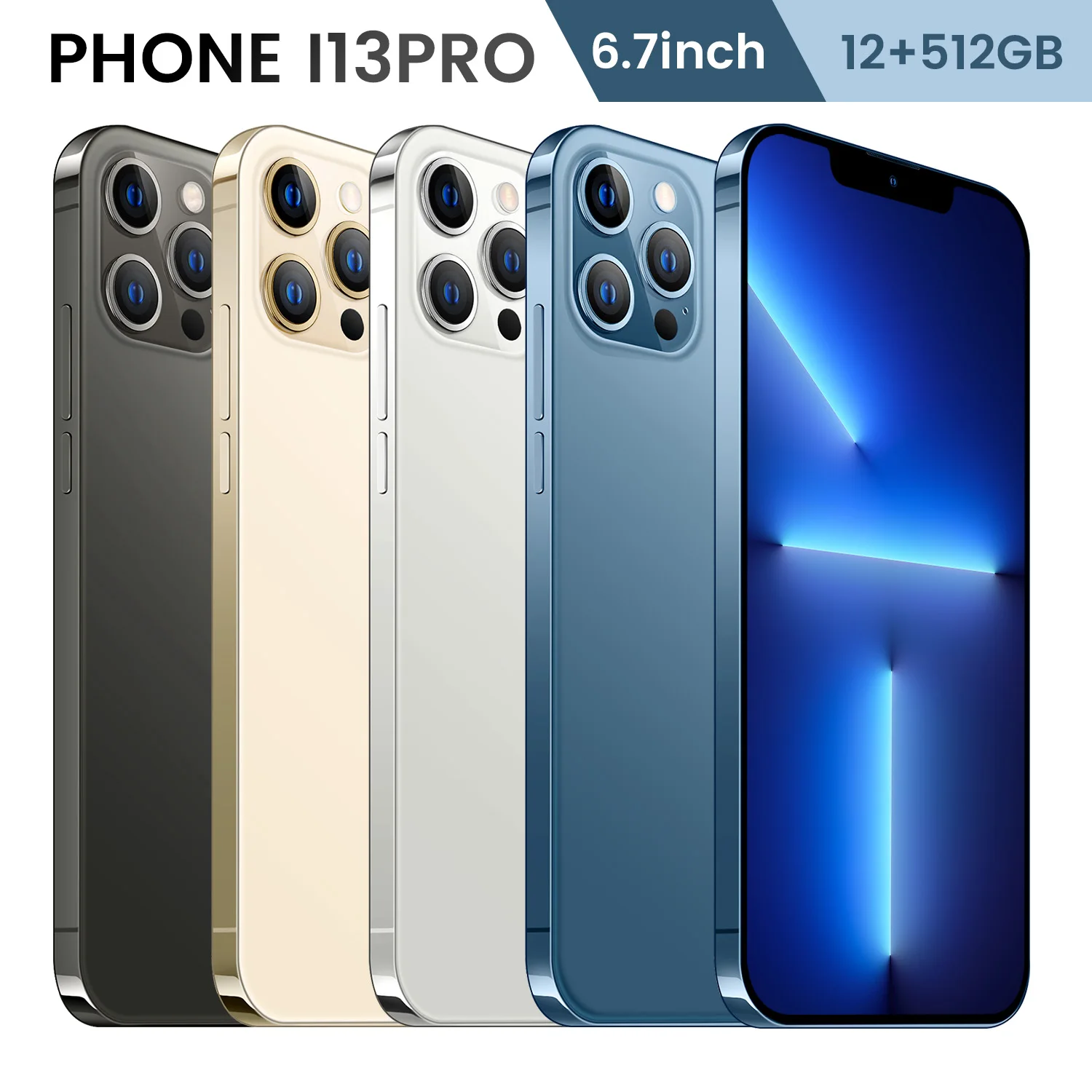 Горячая распродажа! I13 PRO MAX 12 Гб + 512 6 7 дюймов полный экран Android 10 0 мобильный телефон PHONE13 сотовый смартфон