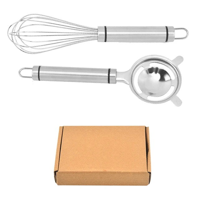 Kitchen Gadget Manual Machine Stainless Steel Cocktails Flour Mixer Beating Whisk Divider Separator Baking Egg Tools Set