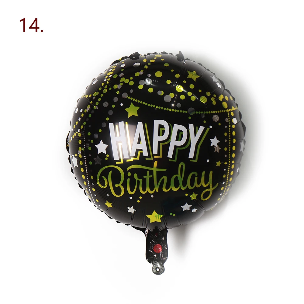 18 Inch  Happy Birthday Foil Balloons Round Shape Foil Printed  Mylar Balloons Floating Balloon for Birthday Party Decorations