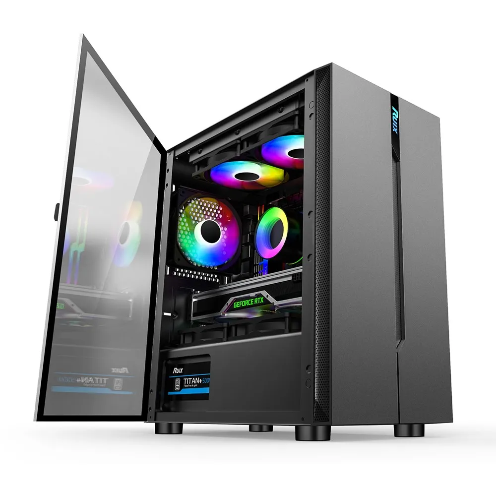 Factory OEM Side Glass Panel Desktop Case Micro ATX PC Case Computer Gaming Case & Towers torres y cajas de la computadora