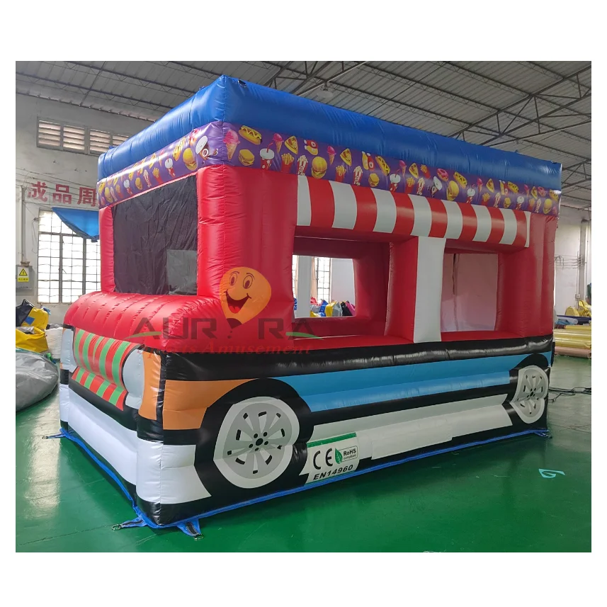 Ice Cream Cart Booth Inflatable Booth bouncer portable food Cotton candy inflatable advertising vehicle