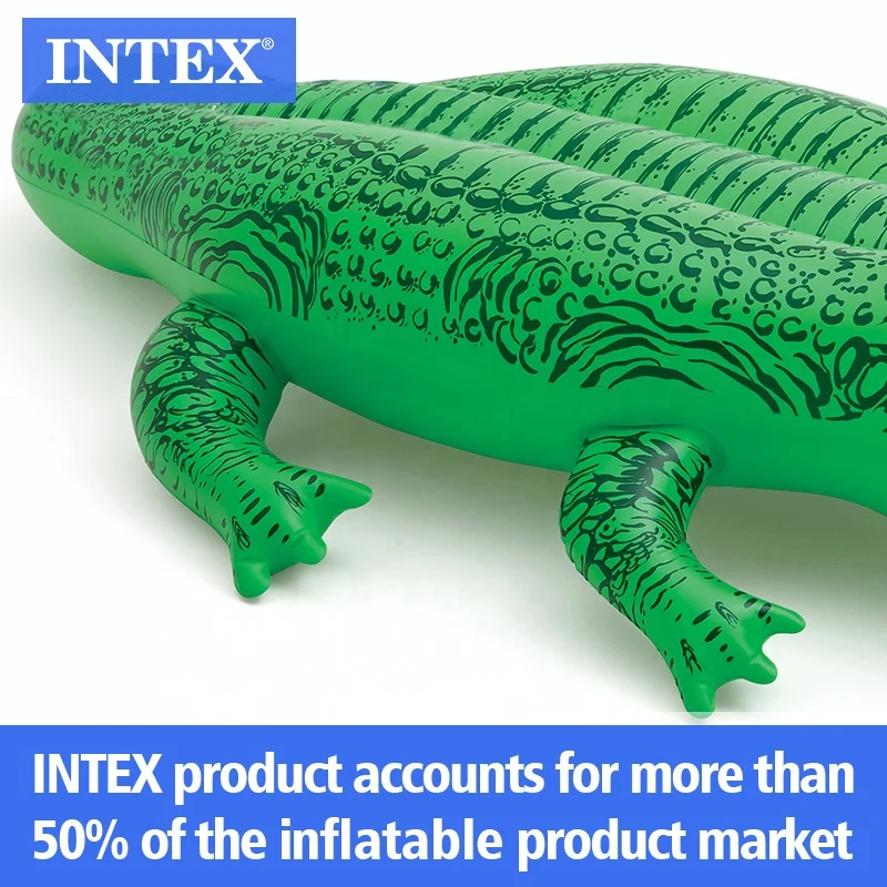 INTEX 58546 INFLATABLE  GREEN  CROCODILE  RIDE-ON FOR POOL