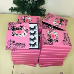 2021 new arrivals 4pairs mink lash box book packaging case Full Strip fluffy vegan 25mm 3D eye lashes wholesale vendor eyelashes