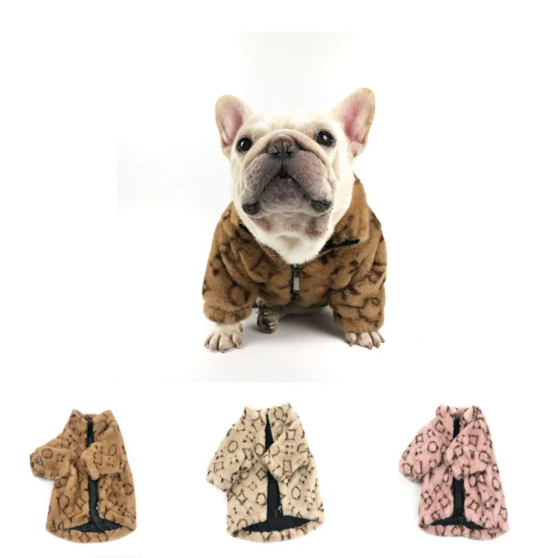 Fashion Logo Popular Winter Luxury Fur Dog Coat  Pets Clothes Pets Coat Pet Apparel  Dog Outfit Faux Fur  Inspired