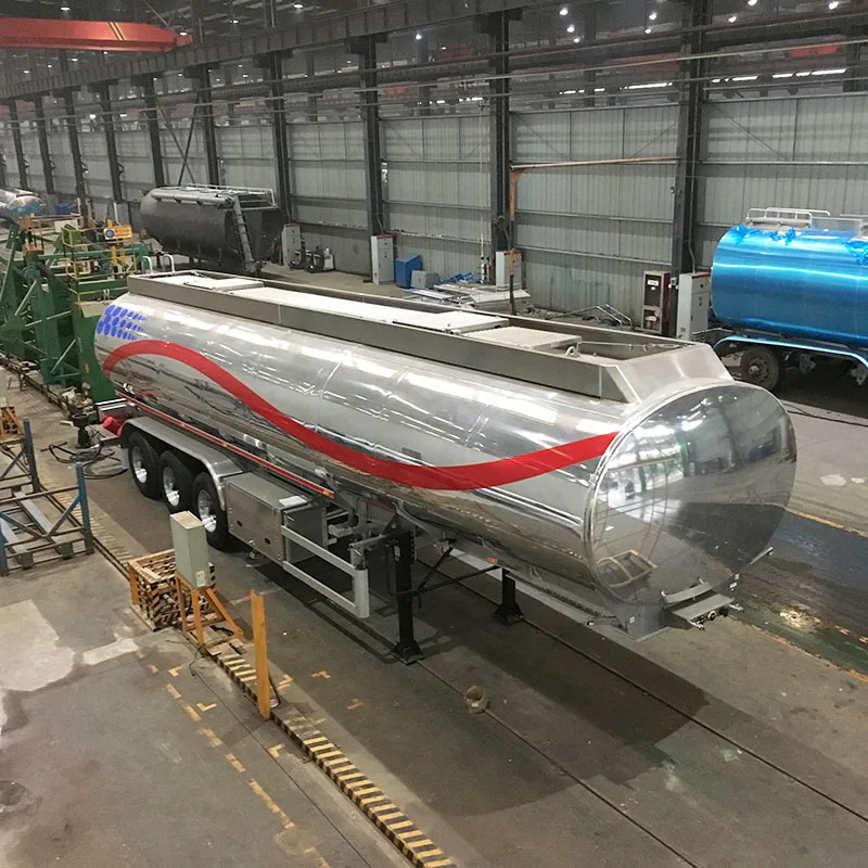 China supplier 36000liter 38000 liters Aluminum Alloy tank semi trailer fuel truck tanker