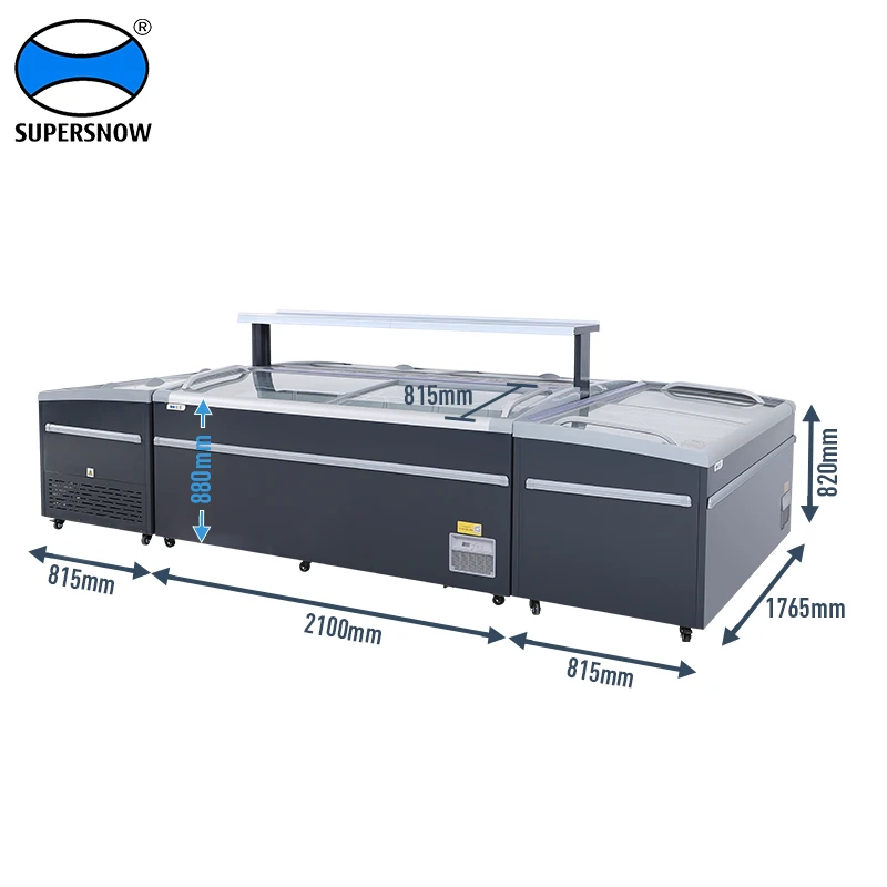 Commercial drink chiller Island fridge auto defrost