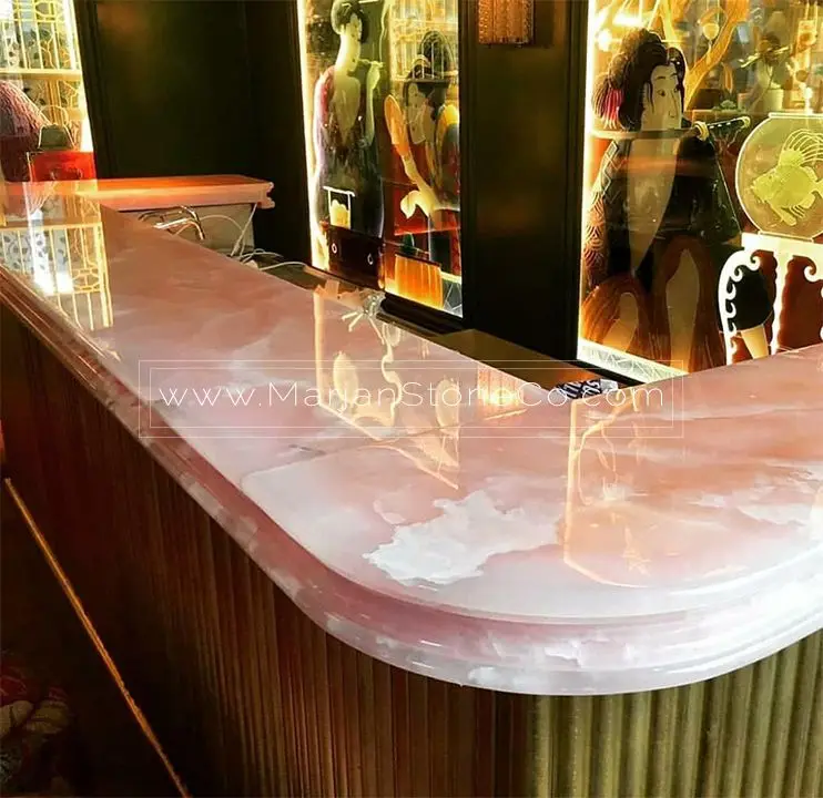 Round Marble Onyx Plinth Table Pink Onyx Coffee Table Translucent Onyx Side Table Onix Bar Top