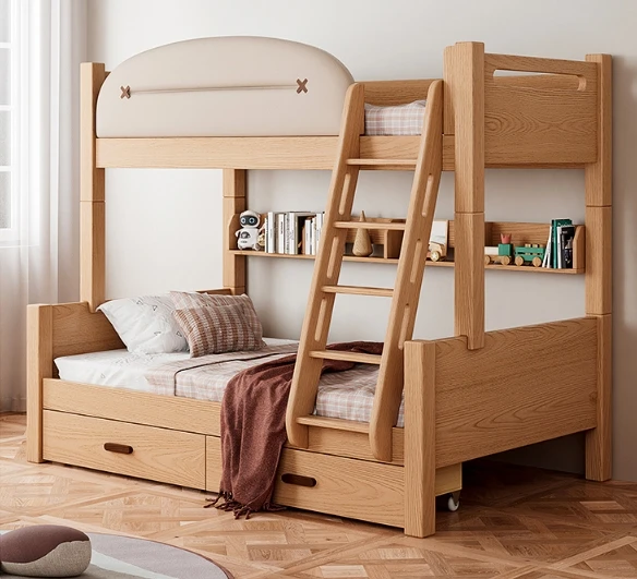 Factory Price Luxury Durable Using Wood Double Bunk Bed Children Kids Beds Bedroom Wooden Bunk Bed for Kids
