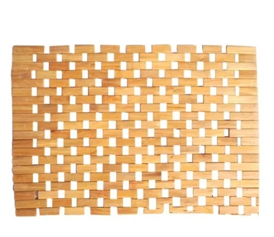 Оптовая цена, не скользящий пол для ванной и душа, твердый натуральный квадратный деревянный бамбуковый коврик, коврик для ванны и спа