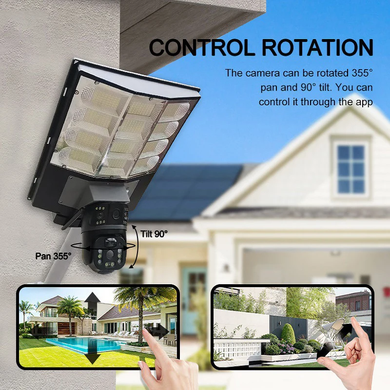 Новые продукты 2MP уличный свет на солнечной батарее беспроводная камера PTZ 4G Wifi CCTV многообъективная сетевая с