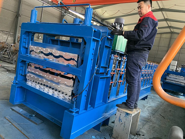Roof Metal Cold Steel Roof Step Tile Press glazed roofing Roll Forming Machine factory
