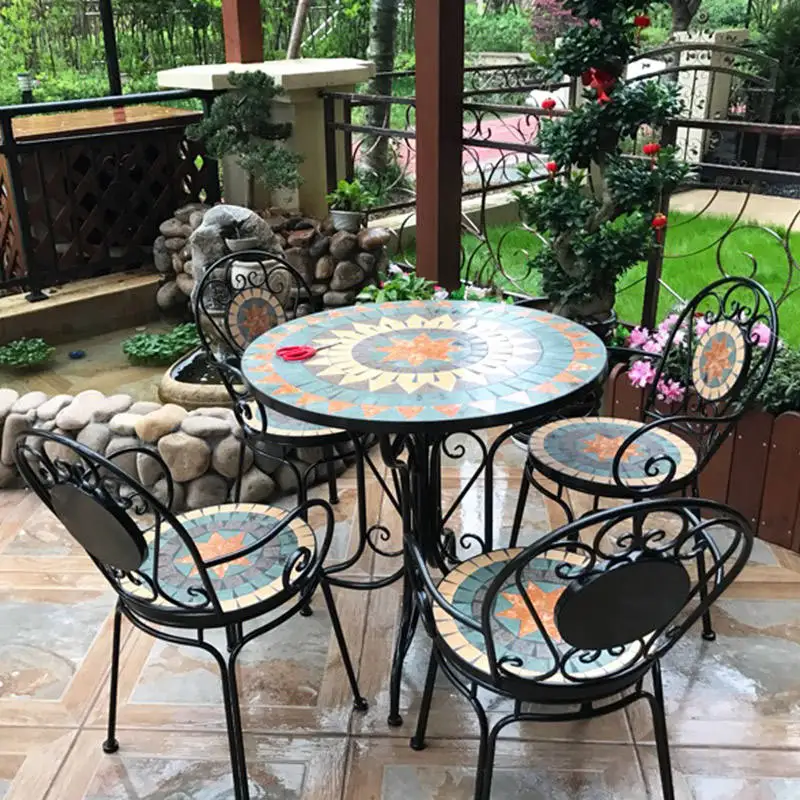 restaurant furniture outdoor indoor wrought iron art design table and chairs coffee balcony cafe chair metal chair garden