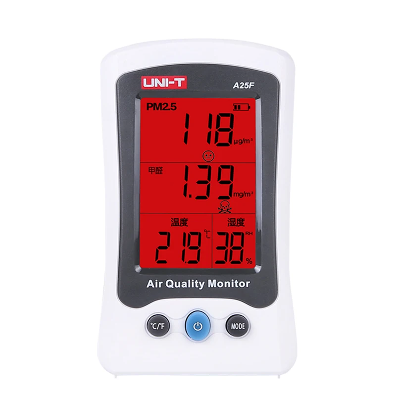 UNI-T A25F PM2.5 Meter Air Quality Monitors Formaldehyde Detector Temperature and Humidity Meter Four tests