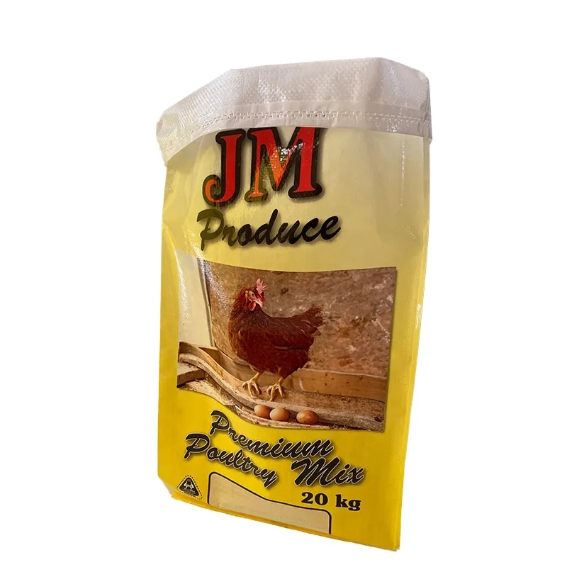 factory polypropylene chicken duck turkey poultry feed packaging Plastic bags 25lb 25kg 50kg BOPP laminated pp woven sack