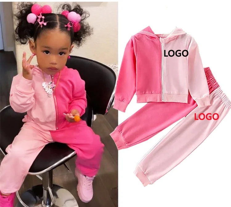 LF-29 2022 Wholesale Baby Clothing Thickened Suit Boutique Cotton Hoodie Kids Clothing Sets 2 Pieces kids girls Jogging set