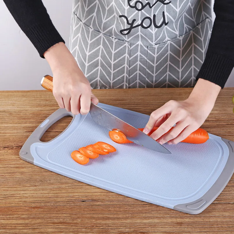 Kitchen Wheat Straw Wood Fiber Cutting Boards Color Mats Set Of 3 With Handle Made From Plastic PP