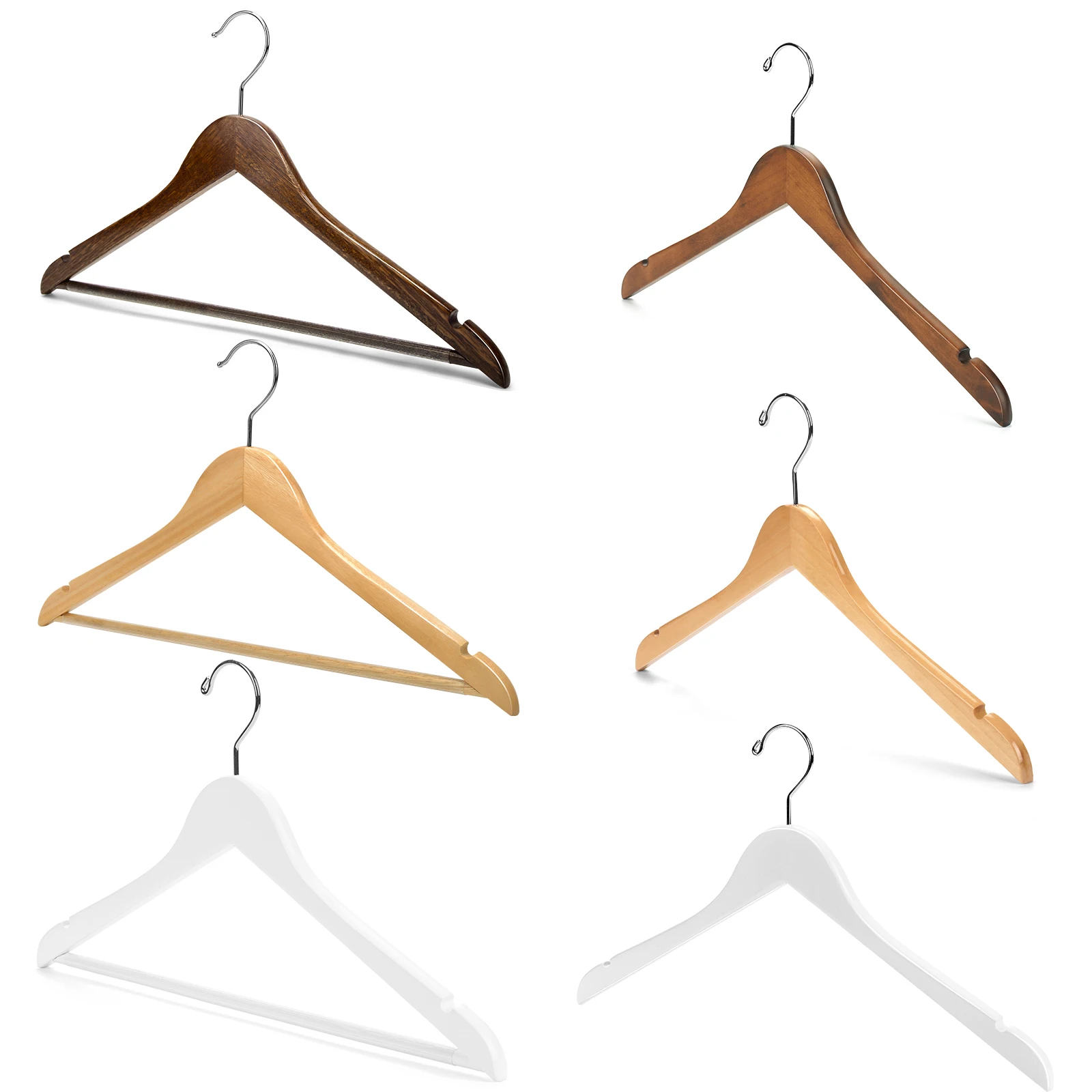CLASSICwood Single Tier Multifunction Hanger for Clothes Clothing Living Room for Store Wardrobe Hotel Use