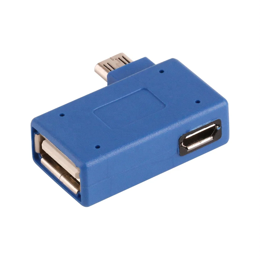 Микро-адаптер USB 2 0 мама-папа Micro OTG порт питания 90 градусов левый угол Usb адаптеры Конвертер