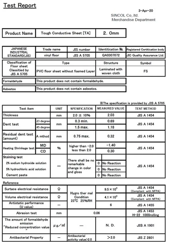Anti static Japanese accessories high quality hospital flooring pvc vinyl