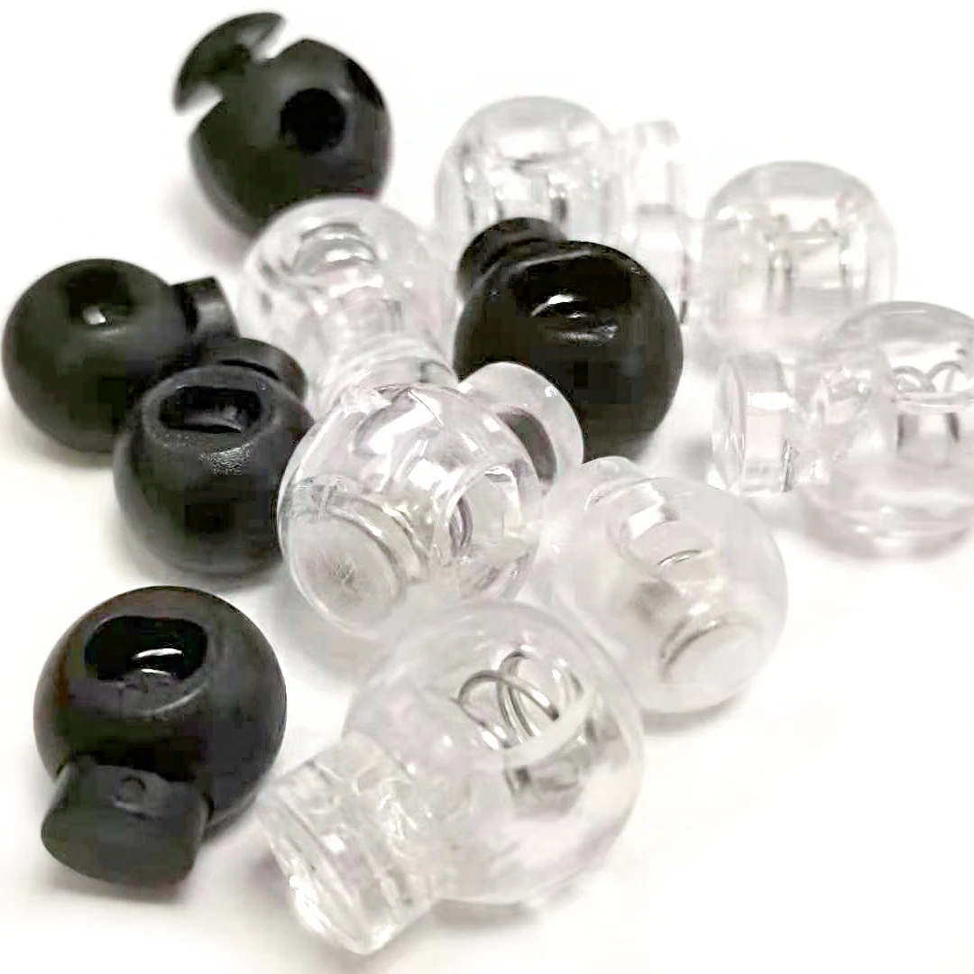 Custom plastic Engraved Custom Bell Stopper ABS Drawstring Rope Cord End Lock Stopper Accessories Customized Technics Logo