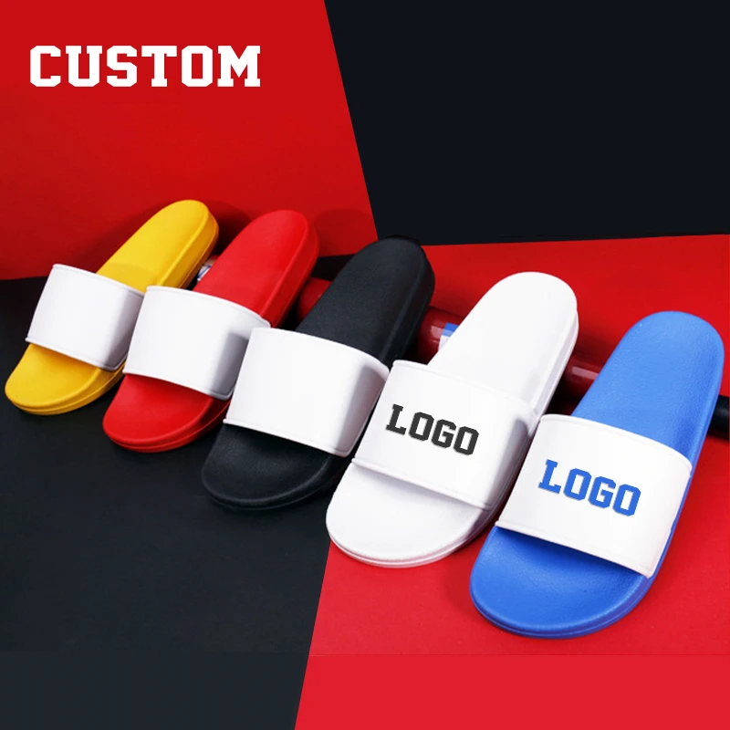 Summer House Shoes Flats Home Footwear Double Colors Custom Logo Women Bathroom Rubber Slippers Slides Men