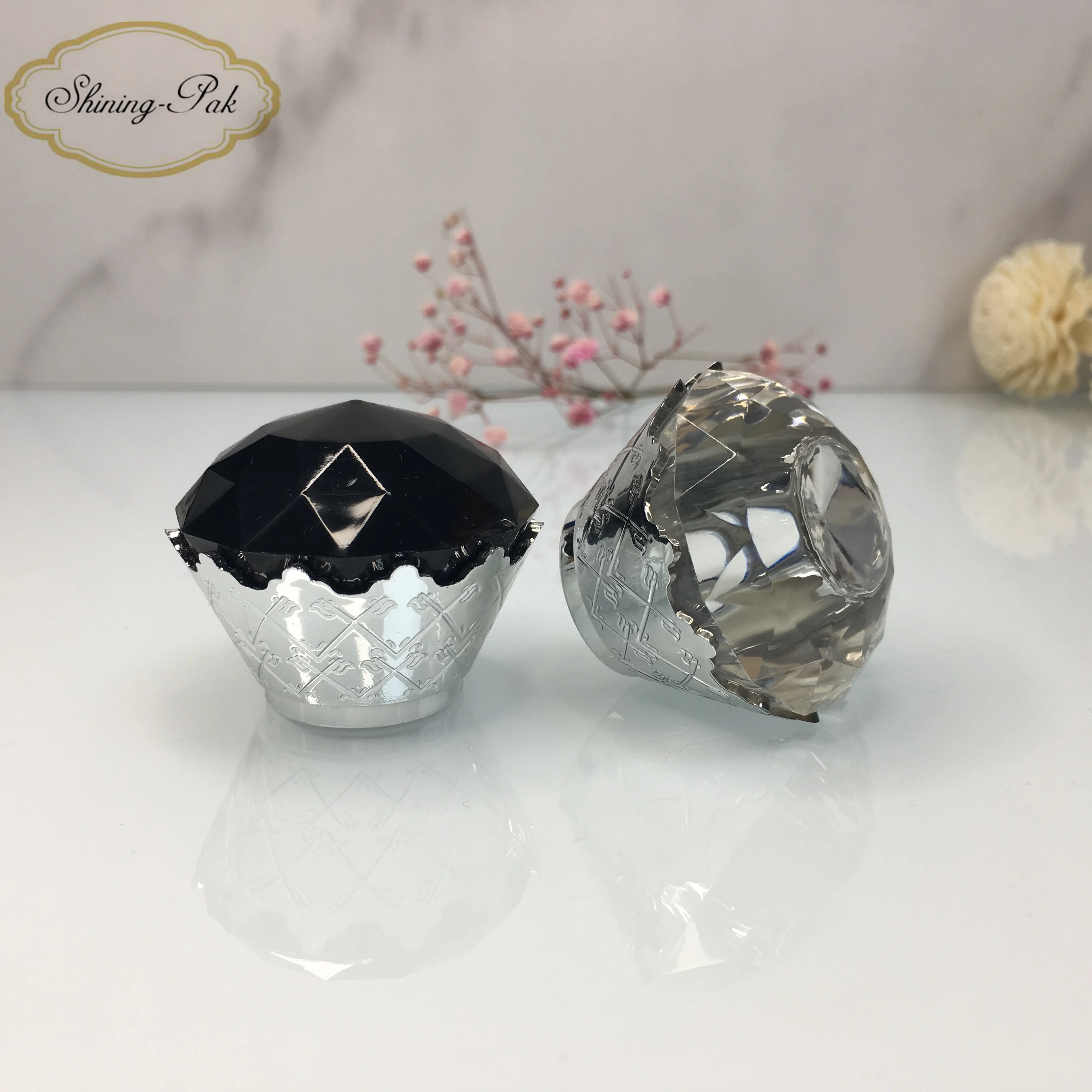 Custom Logo Diamond Shaped Crystal Plastic Surlyn Luxury Perfume Bottle Cap