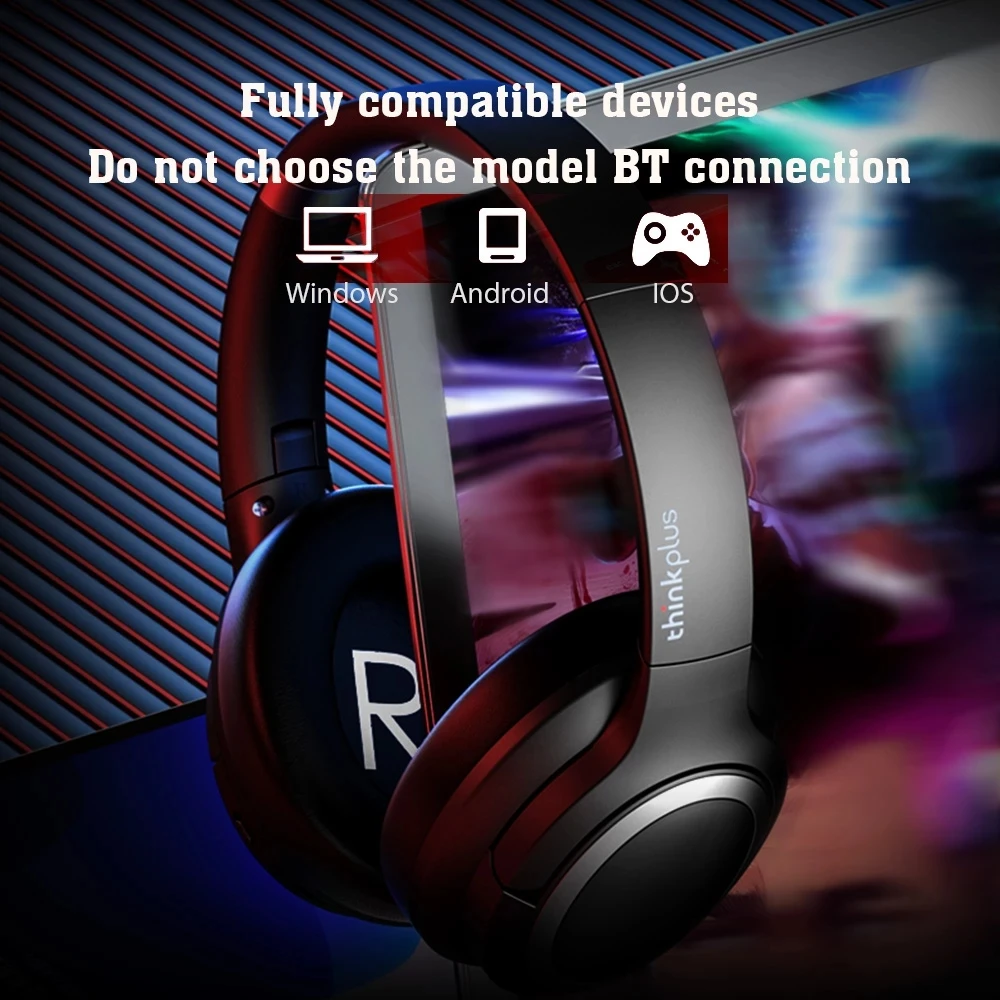 Lenovo Thinkplus TH40 Headphone Gaming headset BT 5.0 HIFI sound quality ANC noise reduction PET diaphragm Music Headset
