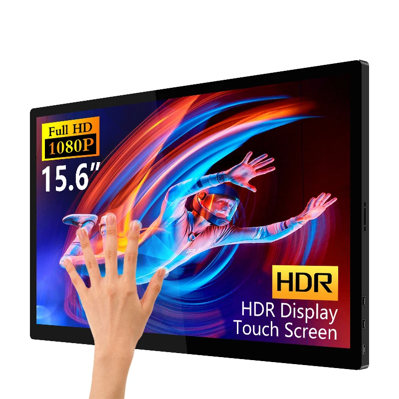 Multitasking portable monitor touch screen 15.6 inch FULL VIEW HDR10 IPS Type C FHD double gaming screen for laptop