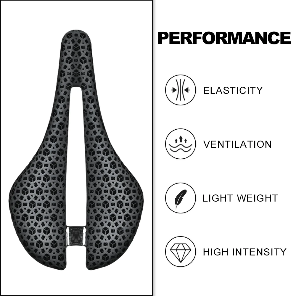 3D Printed Breathable Mountain Bicycle Cushion Seat, Shock Absorbing Bicycle Hollow Seat Saddle