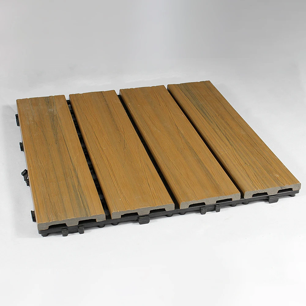 cheap composite outdoor floor tiles Thickness18mm wpc interlocking decking tiles