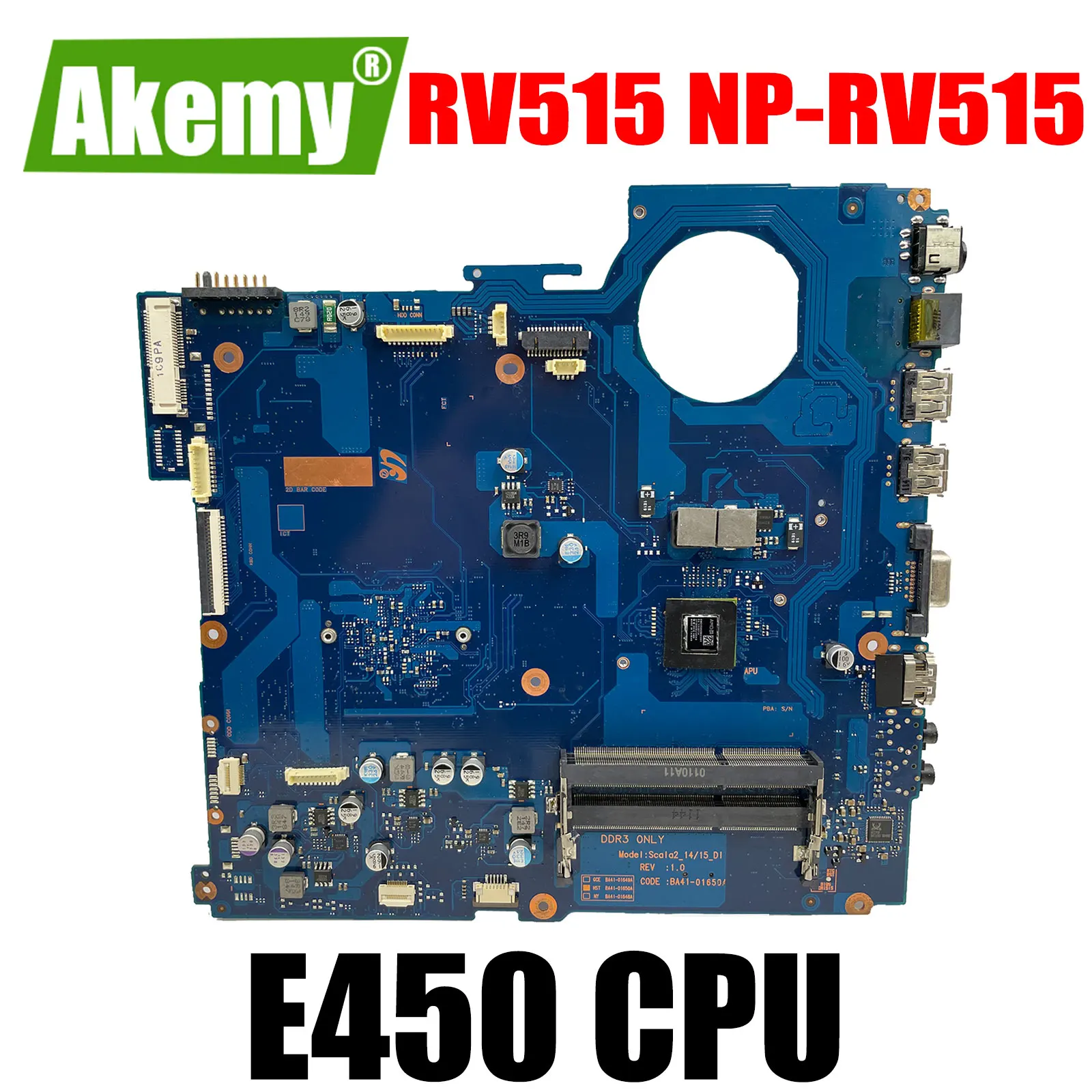RV515 NP-RV515 Материнская плата ноутбука BA92-08334A BA92-08334B BA41-01650A DDR3 с E450 процессорный кулер для Samsung
